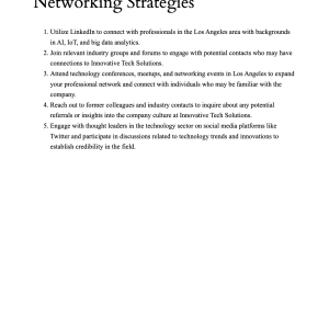 Networking Strategies